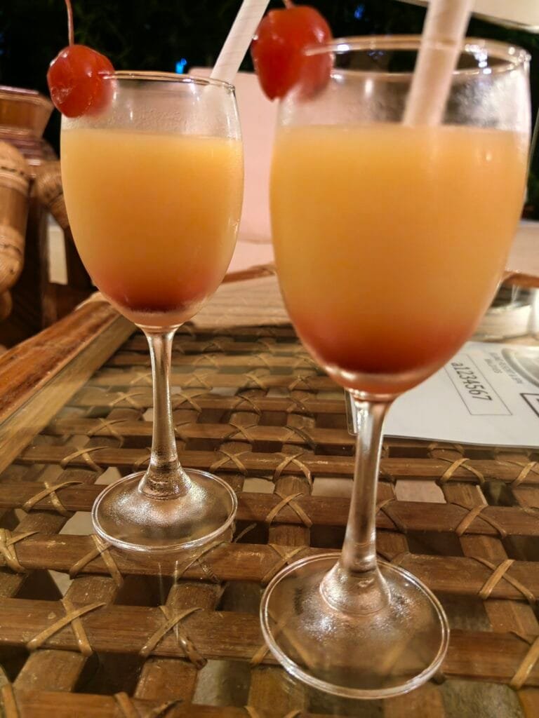 Refreshments on arrival at Angaga Island Resort