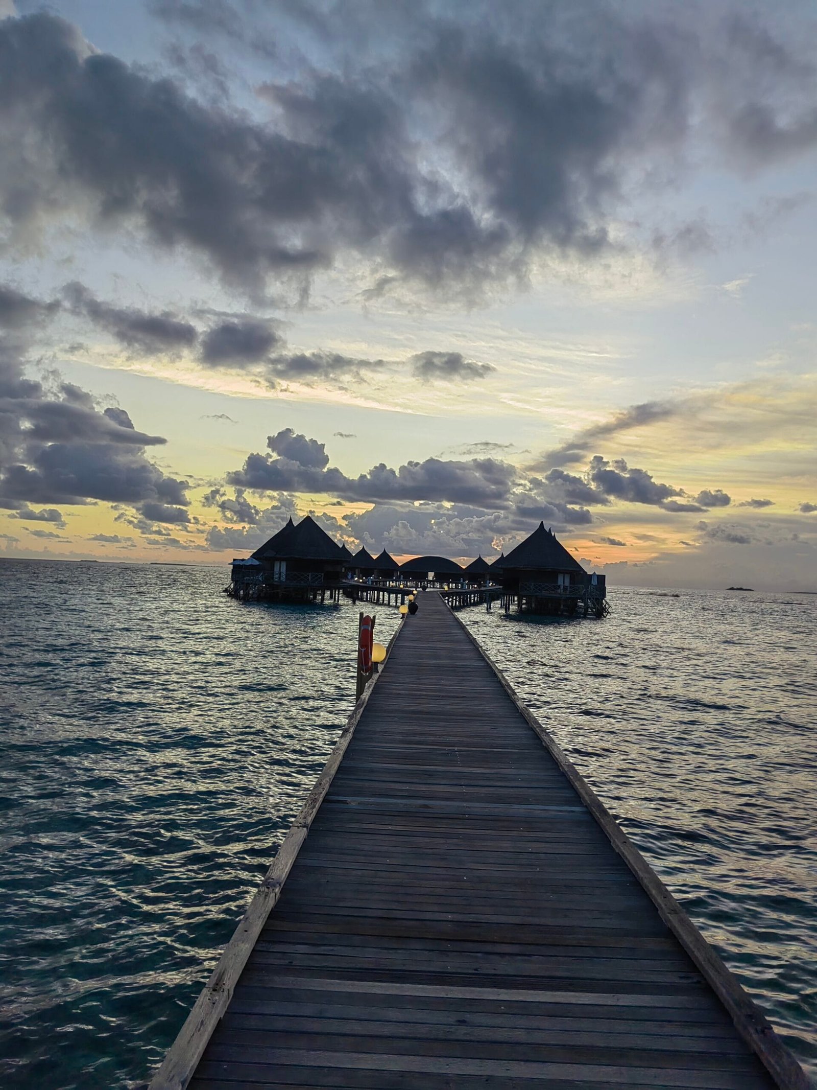 Over-water bungalows at Angaga Island Resort