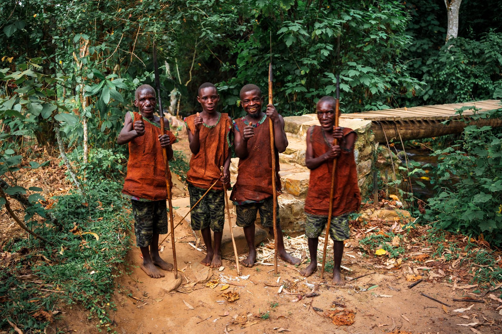 Batwa men who welcomed us upon arrival